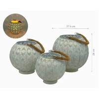 White Wash Moroccan Lantern 28cm