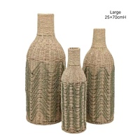 bulk 2 Forest Green Paper Rope Glass Jar 70cm