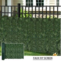 Artificial Ivy Leaf Hedging & Privacy Screen (Shade Cloth Backing Fake Ivy) 3m X 1m Roll