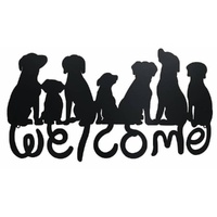 Welcome Dogs Metal Wall Art 71cm