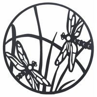 Round Dragonfly Metal Wall Art 40cm