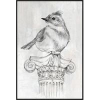 Bird on Column Framed Canvas 90cm
