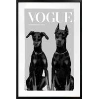 Luxury Dog Artwork Framed W Glass Front 80x120cm
