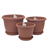 bulk 15 Garden Plastic Pot & Saucer Medium Size 28x22cm