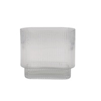 bulk 6 Clear Rippled Glass Vase Oval 20x20cm