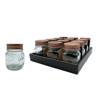 bulk 48 Glass Jar w Metal Lid 150ml Canister 8cm