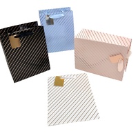 bulk 24 Medium Foil Stripe Gift Bag Assort 23cm
