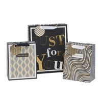 bulk 24 Medium Golden Glam Gift Bag Assort 23cm