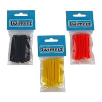 Swimerz Assist Hook Sleeves, 4mm Shrink Tube, Black, Yellow & Red, 50mm. Qty 45.