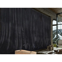 Large Thick Faux Mink Velvet Curtains Blockout 550x 230cm+Hook Pinch Pleat Black