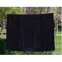 Large Velvet Curtains Black 600x230cm with 4m blockout+30 Hook, Pinch Pleat