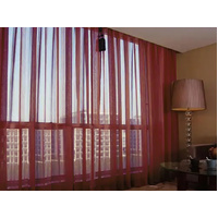 2 Sheer Voile Curtains 544cm wide 230cm long + 30 Pinch Pleat Hooks Wine Red New