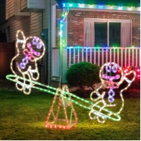 LED Gingerbread Man Seesaw Ropelight