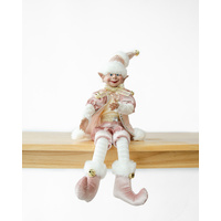 LUXURY CHRISTMAS ELF PINK GOLD 51CM