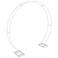 P&P Round Arch Backdrop Stand for Wedding Party Metal Pipe Frame Archway Decoration Indoor Outdoor Double Rails