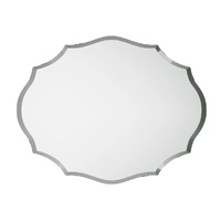 Beveled Silver Oval Wall Mirror Versatile Frameless Design for Vertical or Horizontal Display