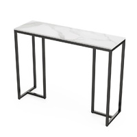 Modern Heavy Real Stone Console Table Hallway Entryway Table Metal Narrow Desk