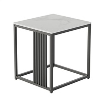 Premium Natural Marble Texture Side End Table Coffee Table Large Bedside Table