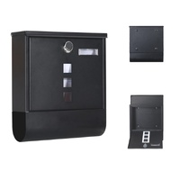 Lockable Mailbox Wall Mounted Mail Letter Post Box with Newspaper Holder Rack