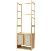 High Strength Bamboo Clothing Rack Closet Organizer Storage Cabinet & Shoe Shelf