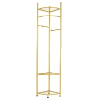 Fin Heavy Duty Clothes Stand Space-Saving Corner Coat Hat Shoes Rack Bedroom