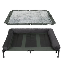 P&P Brown Pet Cot with Bolster Support and Breathable Mesh Design for Dogs to Lounge