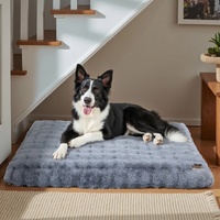 Plush Pet Bed with Non Slip Base and Removable Cover