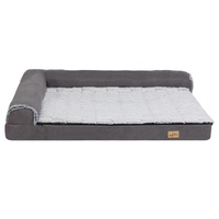 L-Shaped Dog Bed with Bolstered Cushion & Neck Care Size Large