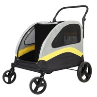 Two Dogs Stroller Divider Pet Travel Stroller Carrier One-key Folding Outdoor