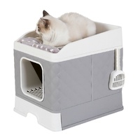 Large Hooded Cat Litter Box with Enclosed Top