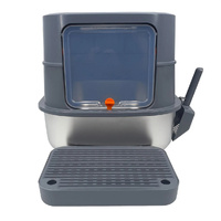 P&P Jumbo Stainless Steel Cat Litter Box for Multi-Cats Large Toilet Box with Removable Lid