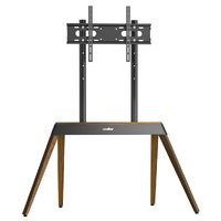 40-86 Inch Large Modern TV Floor Stand Mount - Height Adjustable LED LCD OLED Display Bracket with Trapezoidal Frame