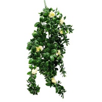 Hanging White Rose Stem UV 85cm