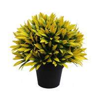 Small Potted Artificial Decorative Yellow Lily Plant UV Resistant 20cm
