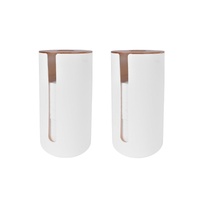 2 Pcs Bamboo Lid Toilet Roll Storage Holder – Clevinger Series, Eco-Friendly Moso Bamboo