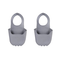 2 pcs Sink Caddy Silicone Sponge Rack – Adjustable Silicone Kitchen Sink Organizer