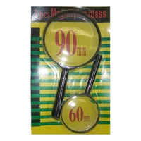 Pack of 2 Magnifying Glasses with Handle Magnifiers 90mm and 60mm Zooming Lens Reading