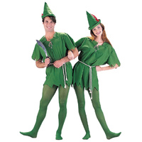 Peter Pan Fancy Dress Up Party Costume Elf Robin Hood Peter Pan Adult Unisex