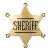 METAL SHERIFF BADGE ASSORTED COLOURS - Ancient Bronze