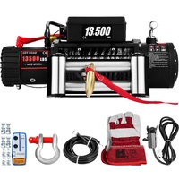 VEVOR Electric Winch 13500lb/6123kg, Steel Cable Recovery Winch 12V, Power Winch with Wireless Remote Control, Handlebar-Mounted Rocker and Powerful M