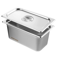 VEVOR 8 Pack Hotel Pans, 1/3 Size Anti-Jam Steam Pan with Lid, 0.8mm Thick Stainless Steel Steam Table Pan, 6-Inch Deep Commercial Table Pan, Catering