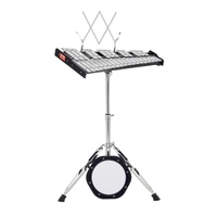 VEVOR 32 Note Glockenspiel Xylophone Bell Kit, Professional Percussion Instrument Set with Mallets, Drum Sticks, Music Stand,  8" Practice Pad, Adjust