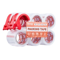 VEVOR Packing Tape 12 Rolls 65 Yards Clear Shipping Tape with Dispenser 2.7 Mil