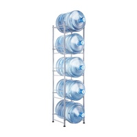 VEVOR 5 Tiers Water Jug Holder, 5 Gallon Water Bottle Holder, Single Row Water Bottle Rack for 5 Bottles, Heavy Duty Water Jug Rack for Kitchen, Offic