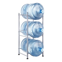 3 Tiers Water Jug Holder, 5 Gallon Water Bottle Holder, Single Row Water Bottle Rack for 3 Bottles, Heavy Duty Water Jug Rack for Kitchen, Office, Liv