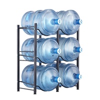 VEVOR 3 Tiers Water Jug Holder, 5 Gallon Water Bottle Holder, Double Row Water Bottle Rack for 6 Bottles, Heavy Duty Water Jug Rack for Kitchen, Offic
