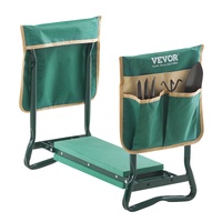 VEVOR Garden Kneeler and Seat, 6 in Wide Kneeling Pad, Heavy Duty Garden Kneeling Stool, Folding Garden Seat with 2 Tool Bags, Relieve Knee & Back Pai