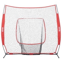 VEVOR 7x7 Baseball Softball Practice Net, Portable Baseball Training Net for Hitting Batting Catching Pitching, Backstop Baseball Equipment Training A