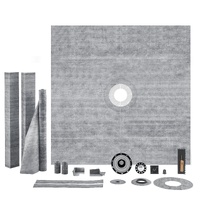 VEVOR Shower Curb Kit, 1828x1828mm, 72"x72" Shower Pan Kit with 50.8mm ABS Central Flange, 101.6mm Stainless Steel Grate, Waterproof Shower Curb & Mem
