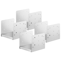 VEVOR 203.2x203.2mm Post Base, 4Pcs Stainless Steel Adjustable Post Anchor Bracket(Internal 198 x 185), Adjustable Post Base for Pavilion Deck Porch H